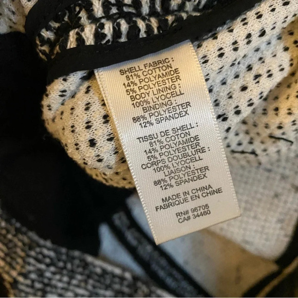 Rebecca Taylor Textured Tweed Peplum Jacket Blazer Size 2 / XS Black Cream - Picture 11 of 14